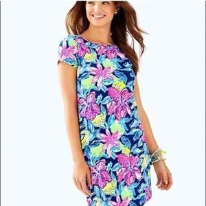 Lilly Pulitzer Marlowe Dress in Capri Soleil Blue & Pink Print Size small